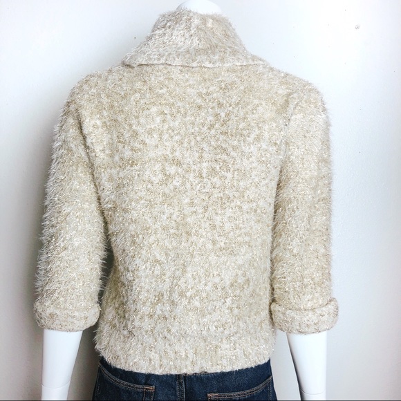 GB Fuzzy Metallic Cowl Neck Sweater - Picture 2 of 6